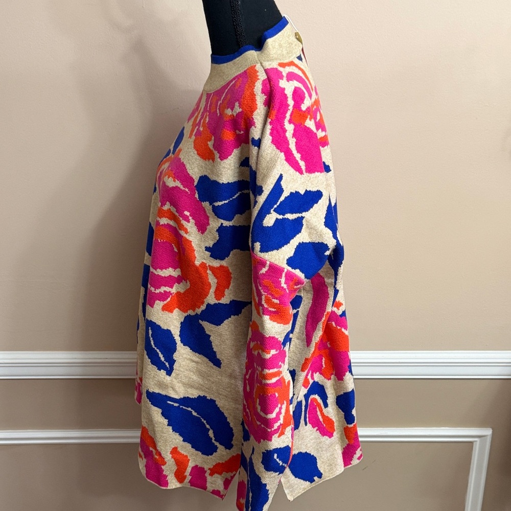 JODIFL Bold Floral Sweater in Pink, Blue, and Orange - Picture 7 of 11